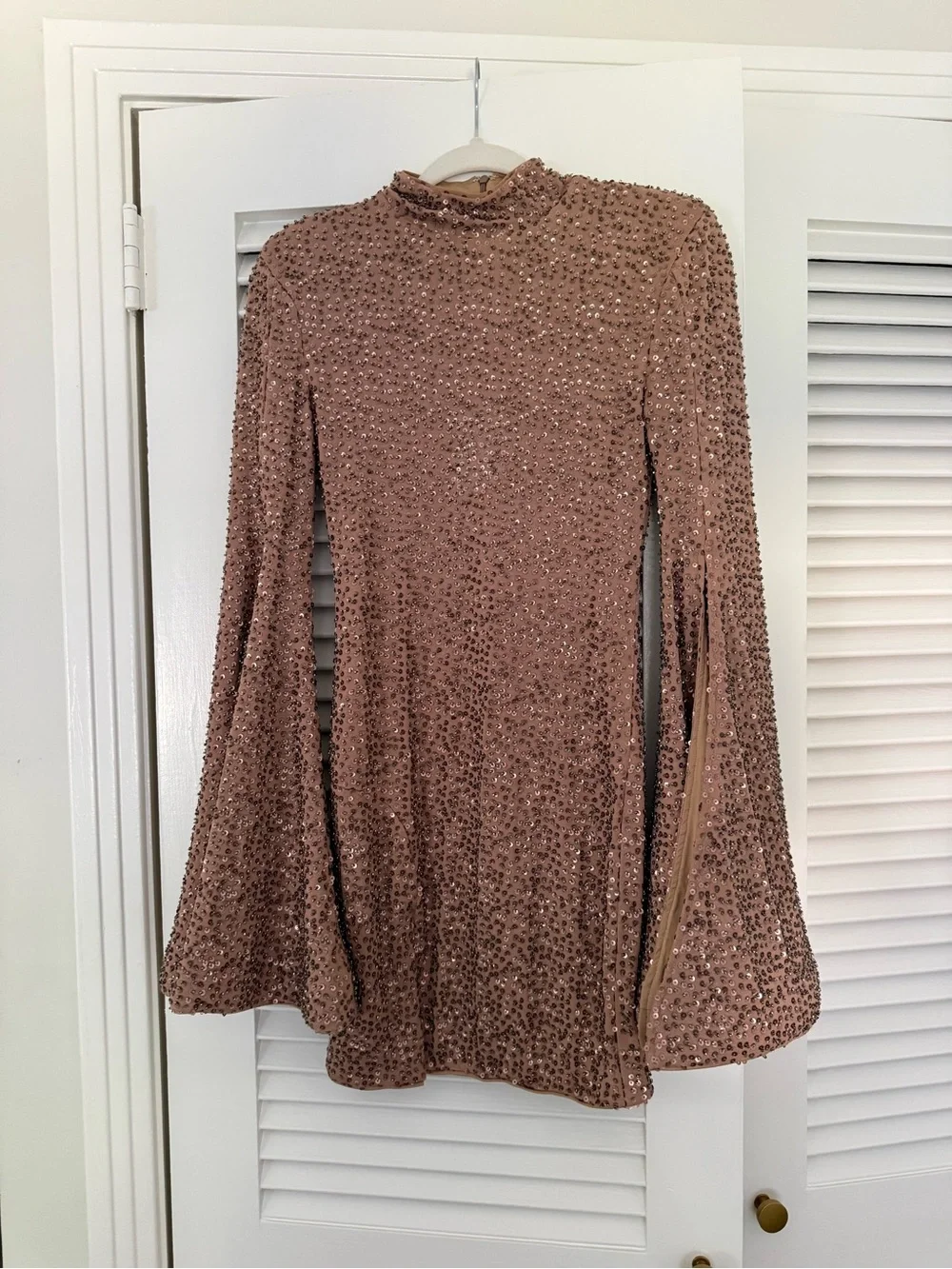 x REVOLVE Mr. Gibson Mini Dress in Nude MICHAEL COSTELLO